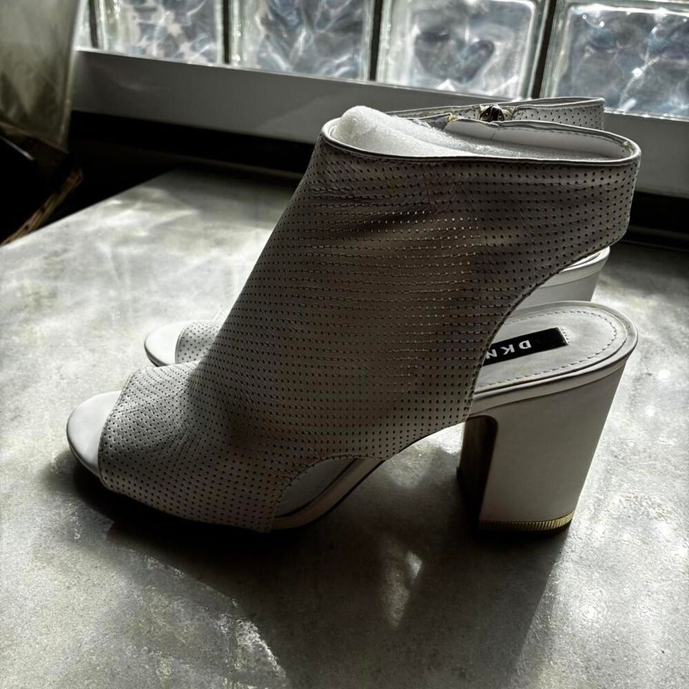 DKNY Women's White Open Toe Heels